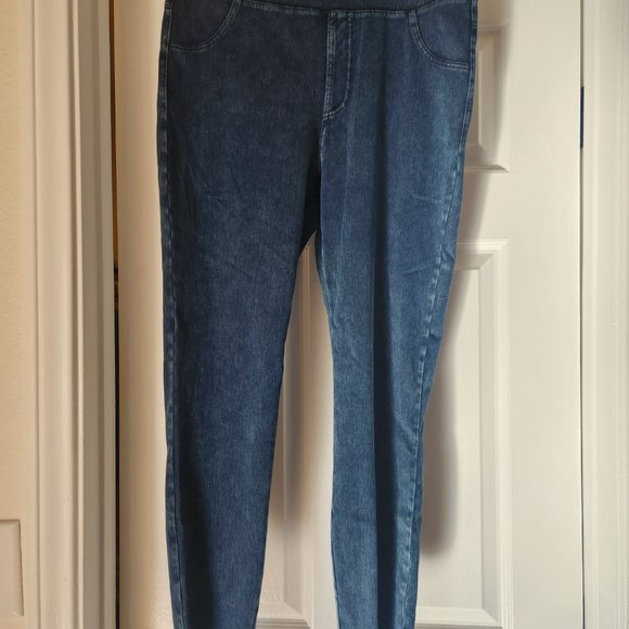 HalaraMagic™ High Waisted Back Side Pocket Stretchy Knit Denim Casual Leggings - Picture 3 of 5
